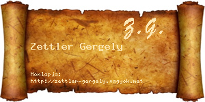 Zettler Gergely névjegykártya